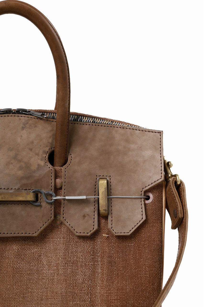 ierib exclusive Bark Bag #30 / Vintage JP SAKABUKURO Fabric + Marble Cordovan Leather (BROWN#B)