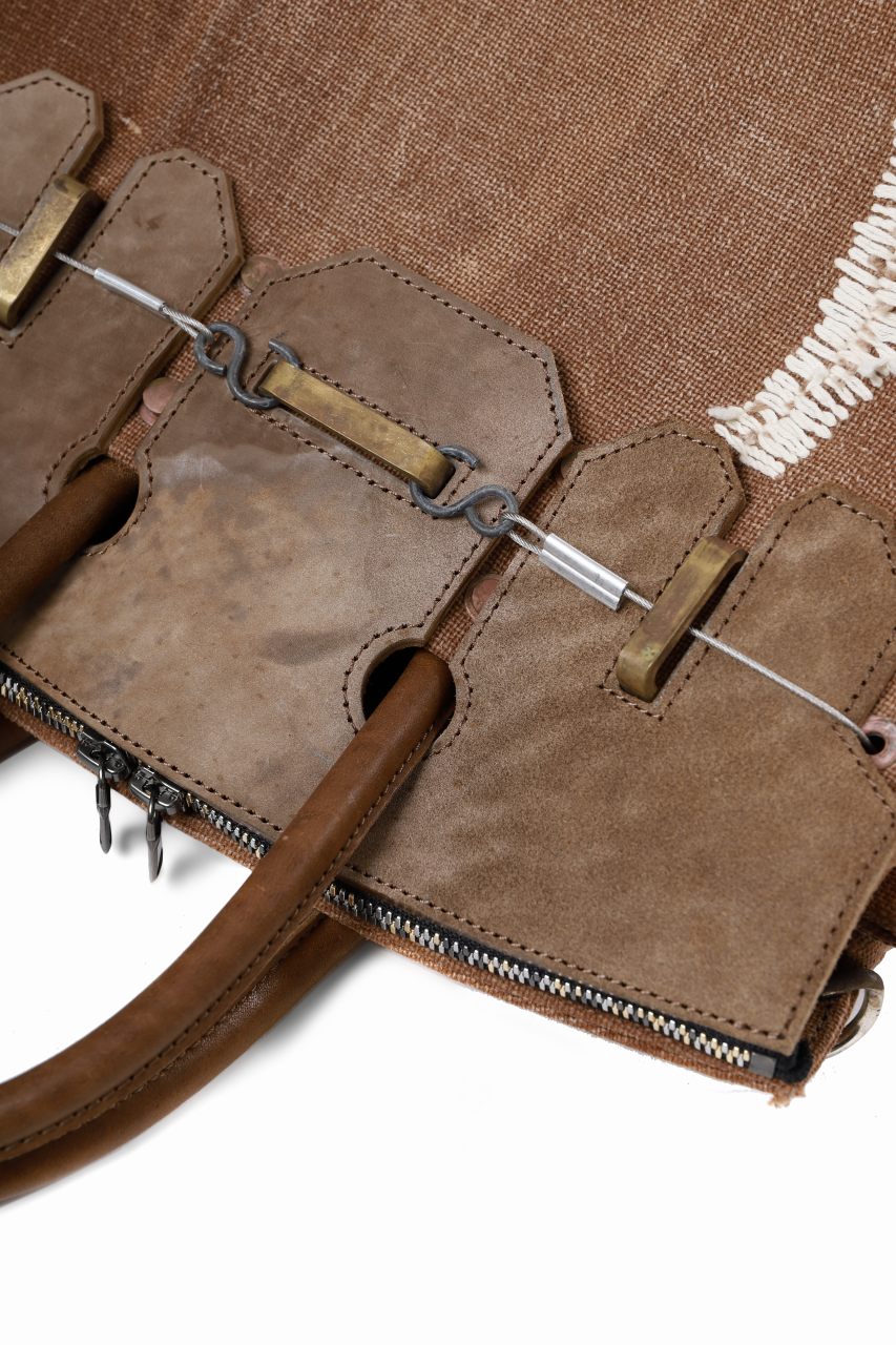 ierib exclusive Bark Bag #30 / Vintage JP SAKABUKURO Fabric + Marble Cordovan Leather (BROWN#B)