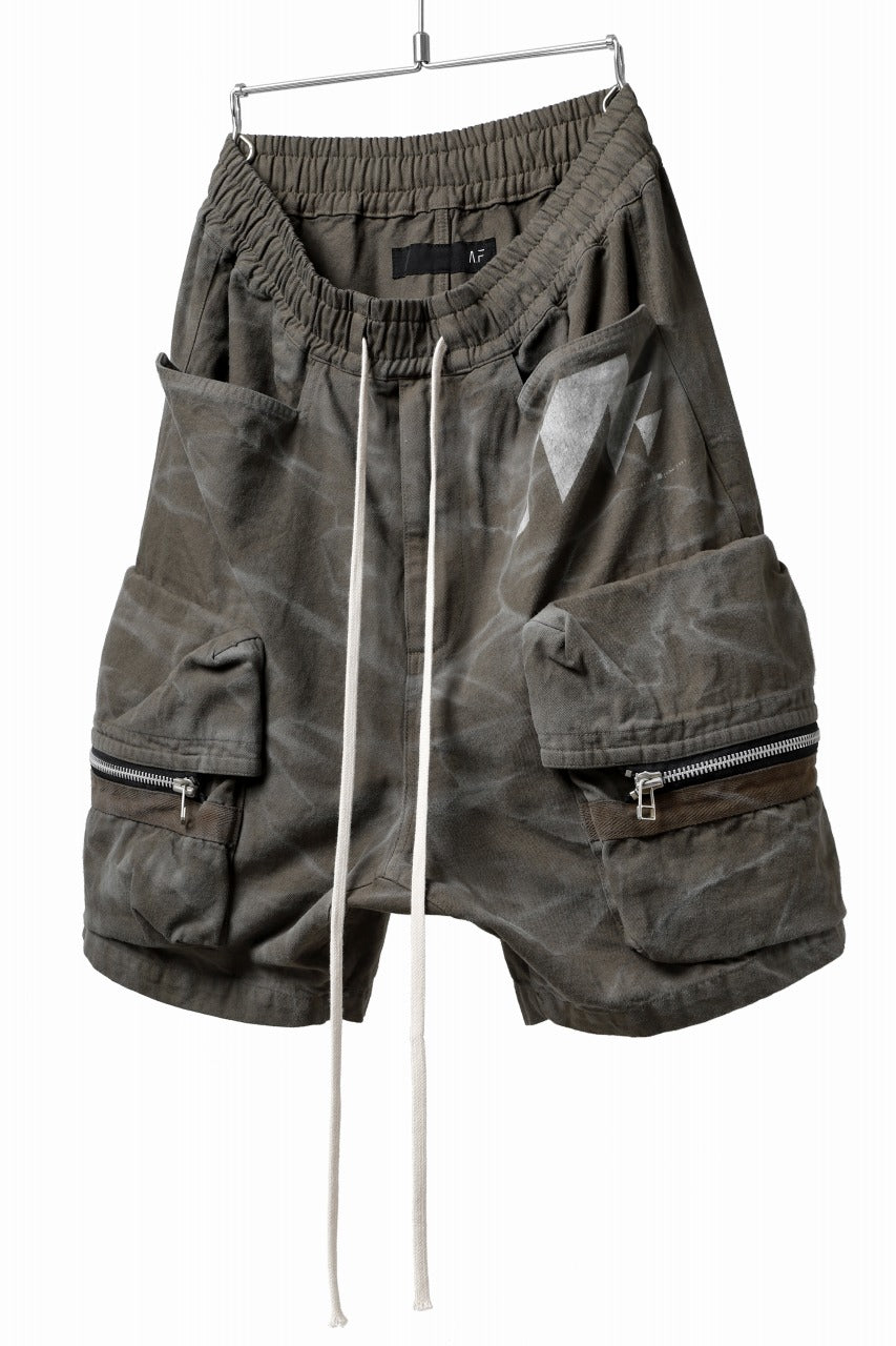 A.F ARTEFACT RUGGED CARGO SHORTS  / VINTAGE DYED (KHAKI)