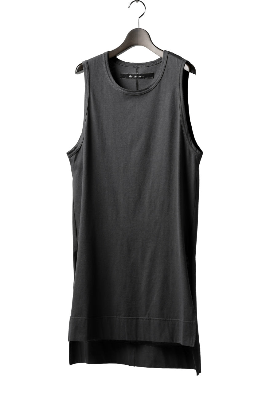 A.F ARTEFACT SIDE SLIT LONG TANK TOP (GREY)