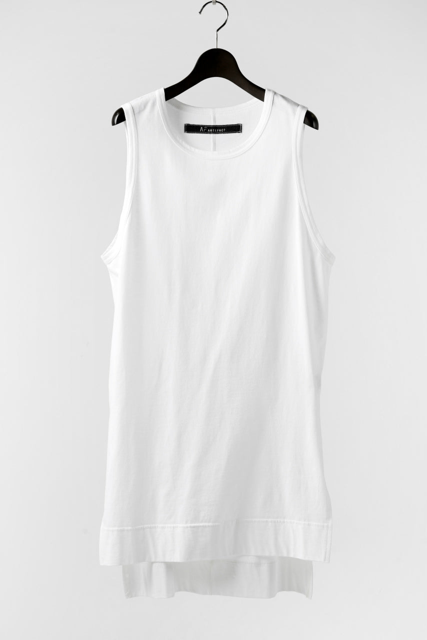 A.F ARTEFACT SIDE SLIT LONG TANK TOP (WHITE)