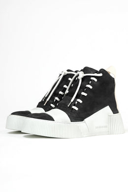 BORIS BIDJAN SABERI HORSE LEATHER MID CUT SNEAKER / WASHED AND HAND TREATED 