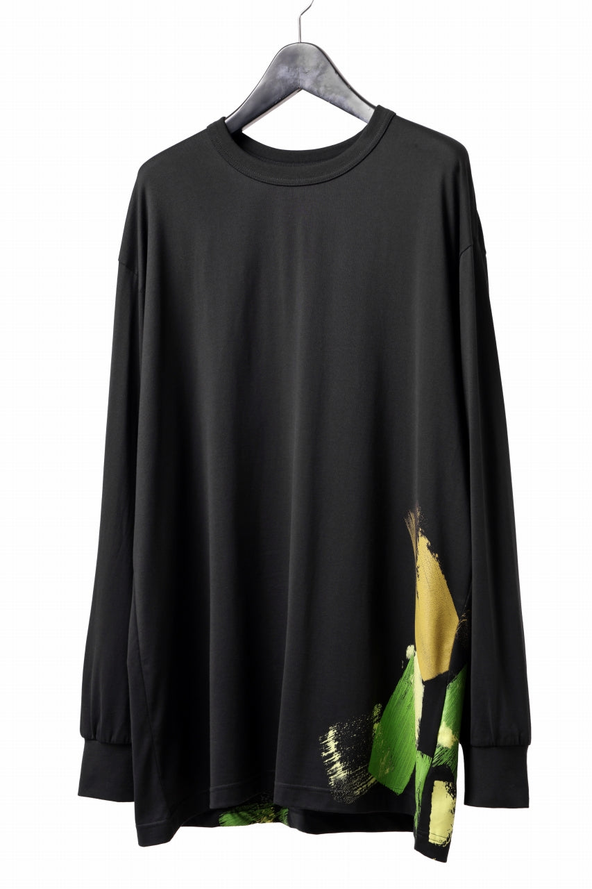 Y-3 Yohji Yamamoto GFX LONG SLEEVE TOP / SC JERSEY (BLACK)