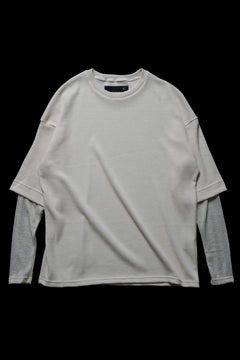画像をギャラリービューアに読み込む, A.F ARTEFACT LAYERED CREW NECK TOP / WAFFLE KNIT JERSEY (IVORY)