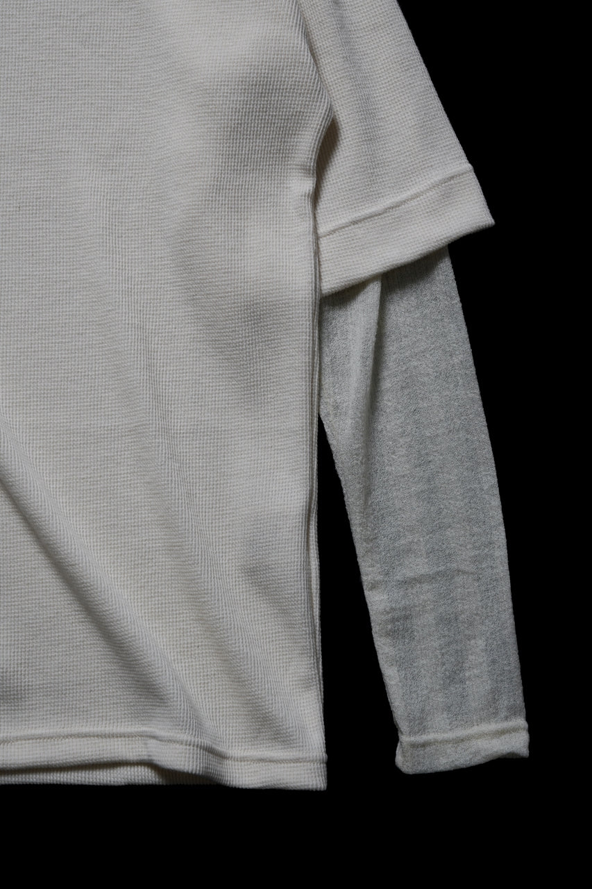 画像をギャラリービューアに読み込む, A.F ARTEFACT LAYERED CREW NECK TOP / WAFFLE KNIT JERSEY (IVORY)