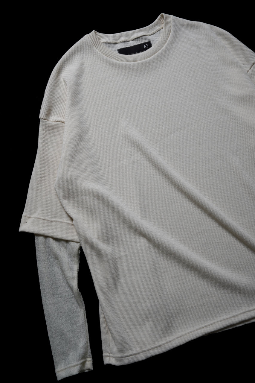 画像をギャラリービューアに読み込む, A.F ARTEFACT LAYERED CREW NECK TOP / WAFFLE KNIT JERSEY (IVORY)