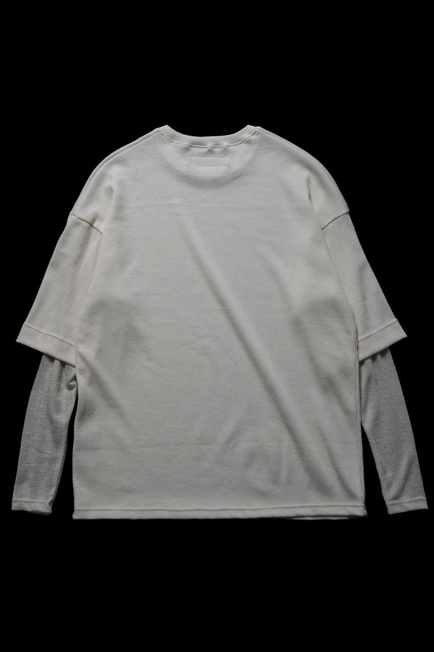 画像をギャラリービューアに読み込む, A.F ARTEFACT LAYERED CREW NECK TOP / WAFFLE KNIT JERSEY (IVORY)