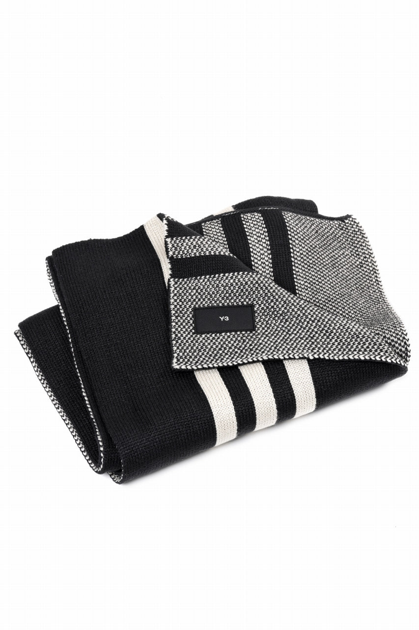 Load image into Gallery viewer, Y-3 Yohji Yamamoto 3 STRIPE SCARF (BLACK)