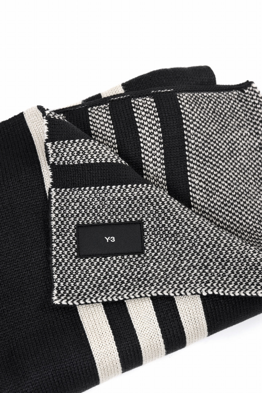 Load image into Gallery viewer, Y-3 Yohji Yamamoto 3 STRIPE SCARF (BLACK)