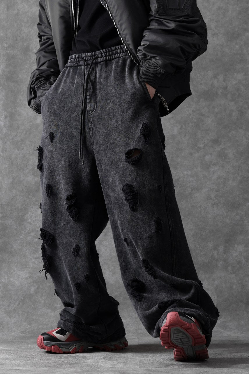 Load image into Gallery viewer, Juun.J Garment Dyed Distressed Wide Track Pants (GREY)