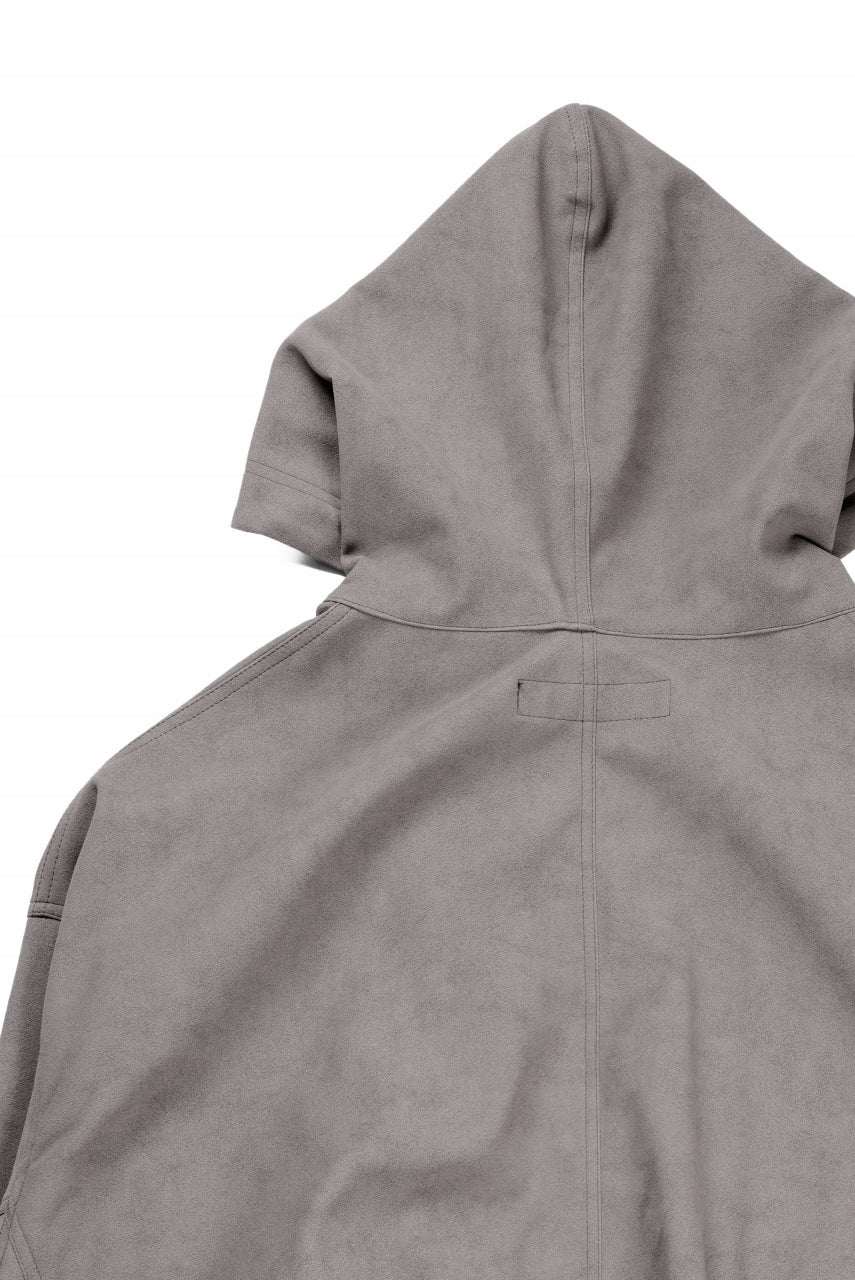 画像をギャラリービューアに読み込む, A.F ARTEFACT HOODED ZIP UP BLOUSON / SYNTHETIC SUEDE LEATHER (GREY)