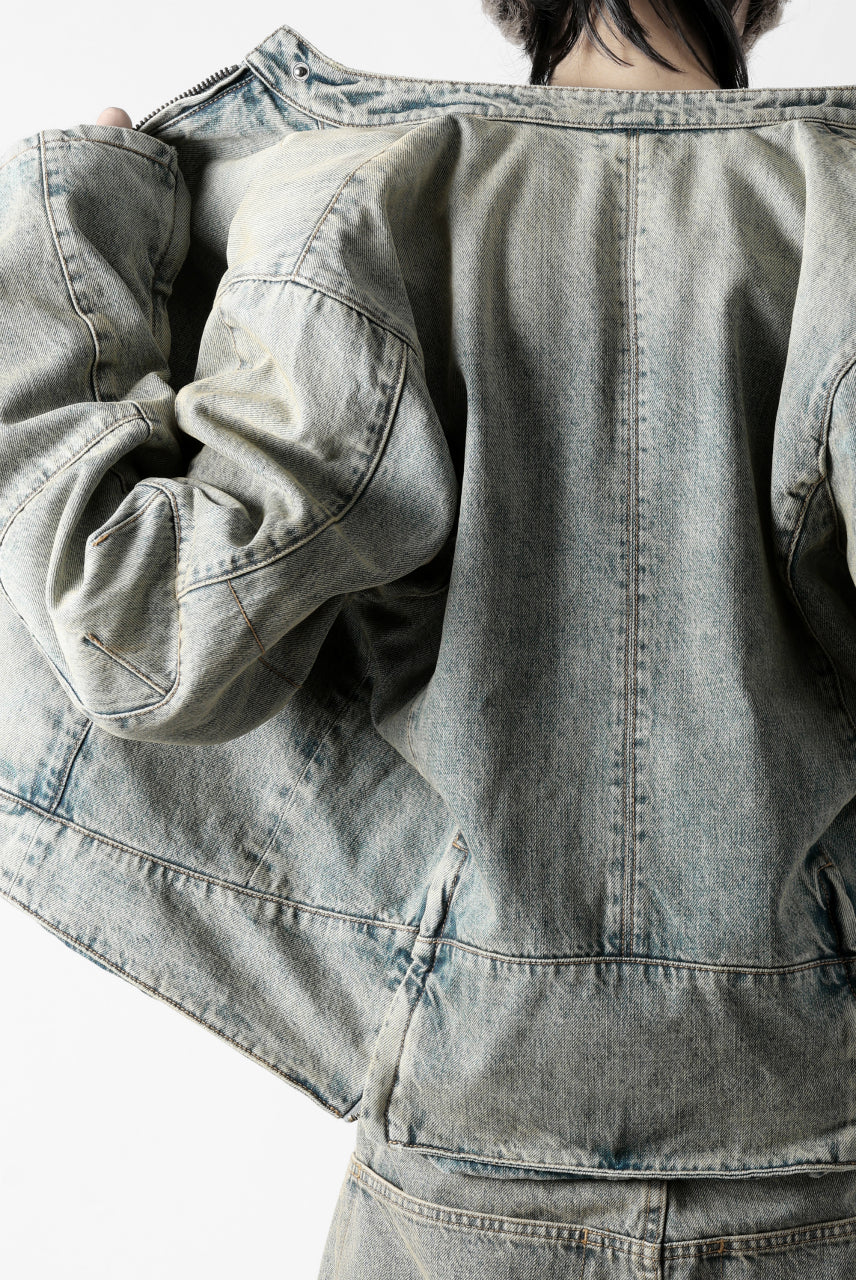 entire studios MOTO DENIM JACKET (SURFACE WAVE)