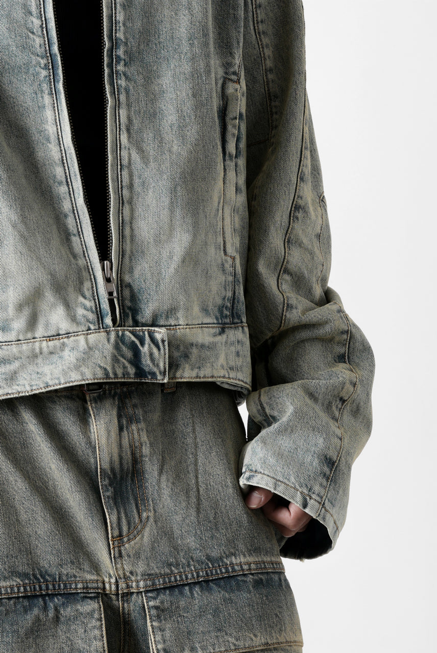 entire studios MOTO DENIM JACKET (SURFACE WAVE)