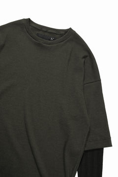 画像をギャラリービューアに読み込む, A.F ARTEFACT LAYERED CREW NECK TOP / WAFFLE KNIT JERSEY (KHAKI)