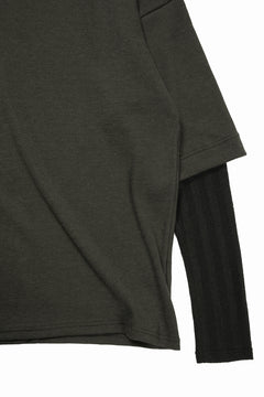 画像をギャラリービューアに読み込む, A.F ARTEFACT LAYERED CREW NECK TOP / WAFFLE KNIT JERSEY (KHAKI)