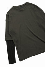 画像をギャラリービューアに読み込む, A.F ARTEFACT LAYERED CREW NECK TOP / WAFFLE KNIT JERSEY (KHAKI)