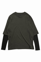 画像をギャラリービューアに読み込む, A.F ARTEFACT LAYERED CREW NECK TOP / WAFFLE KNIT JERSEY (KHAKI)