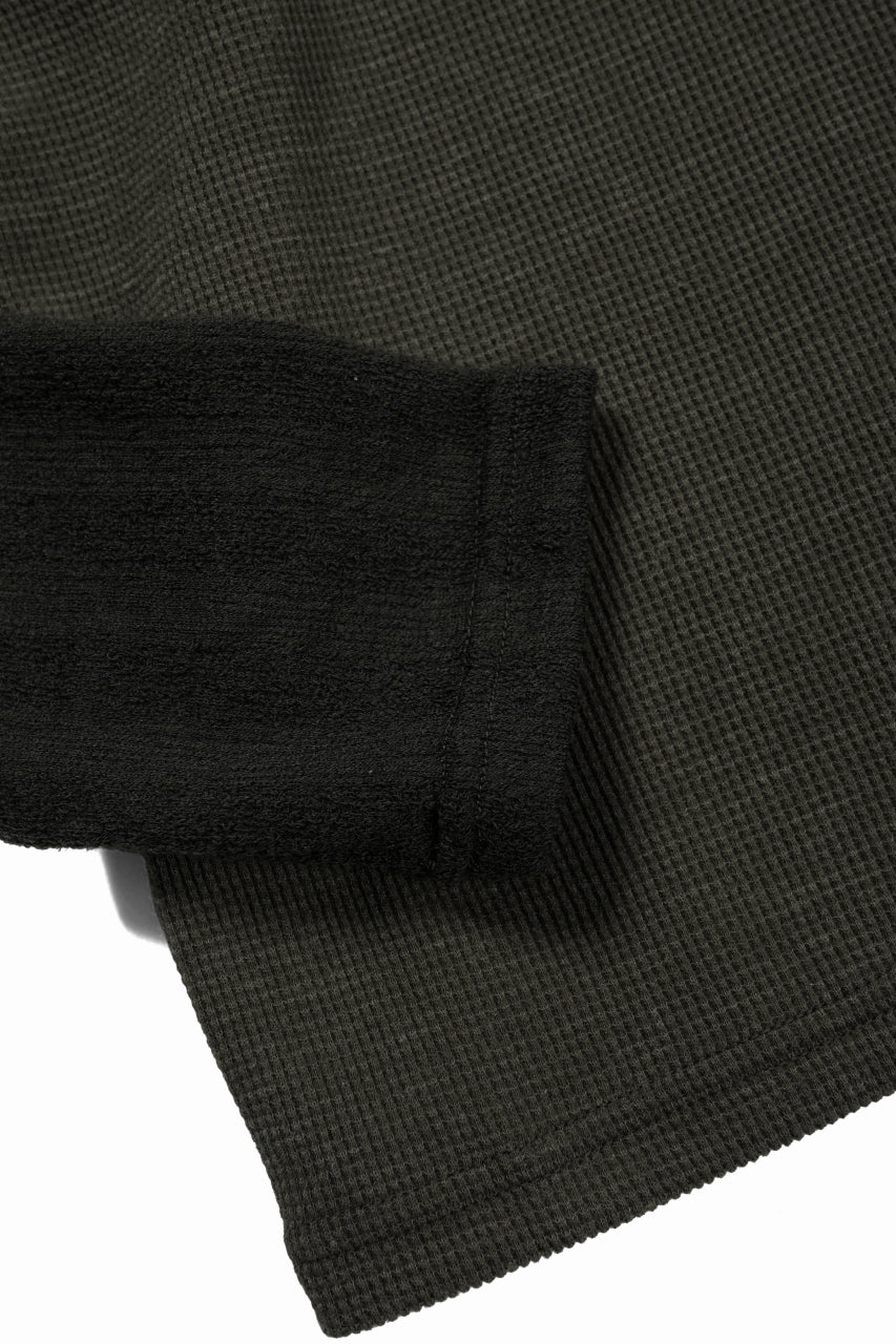 画像をギャラリービューアに読み込む, A.F ARTEFACT LAYERED CREW NECK TOP / WAFFLE KNIT JERSEY (KHAKI)