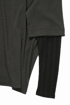 画像をギャラリービューアに読み込む, A.F ARTEFACT LAYERED CREW NECK TOP / WAFFLE KNIT JERSEY (KHAKI)