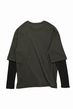 画像をギャラリービューアに読み込む, A.F ARTEFACT LAYERED CREW NECK TOP / WAFFLE KNIT JERSEY (KHAKI)