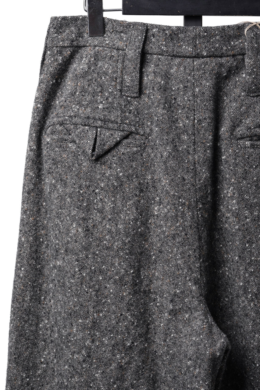 Load image into Gallery viewer, KLASICA "GL GOSSE-HS" RE DESIGNED BARREL TROUSERS / SOAKED HOMESPUN TWEED (GRAVEL)