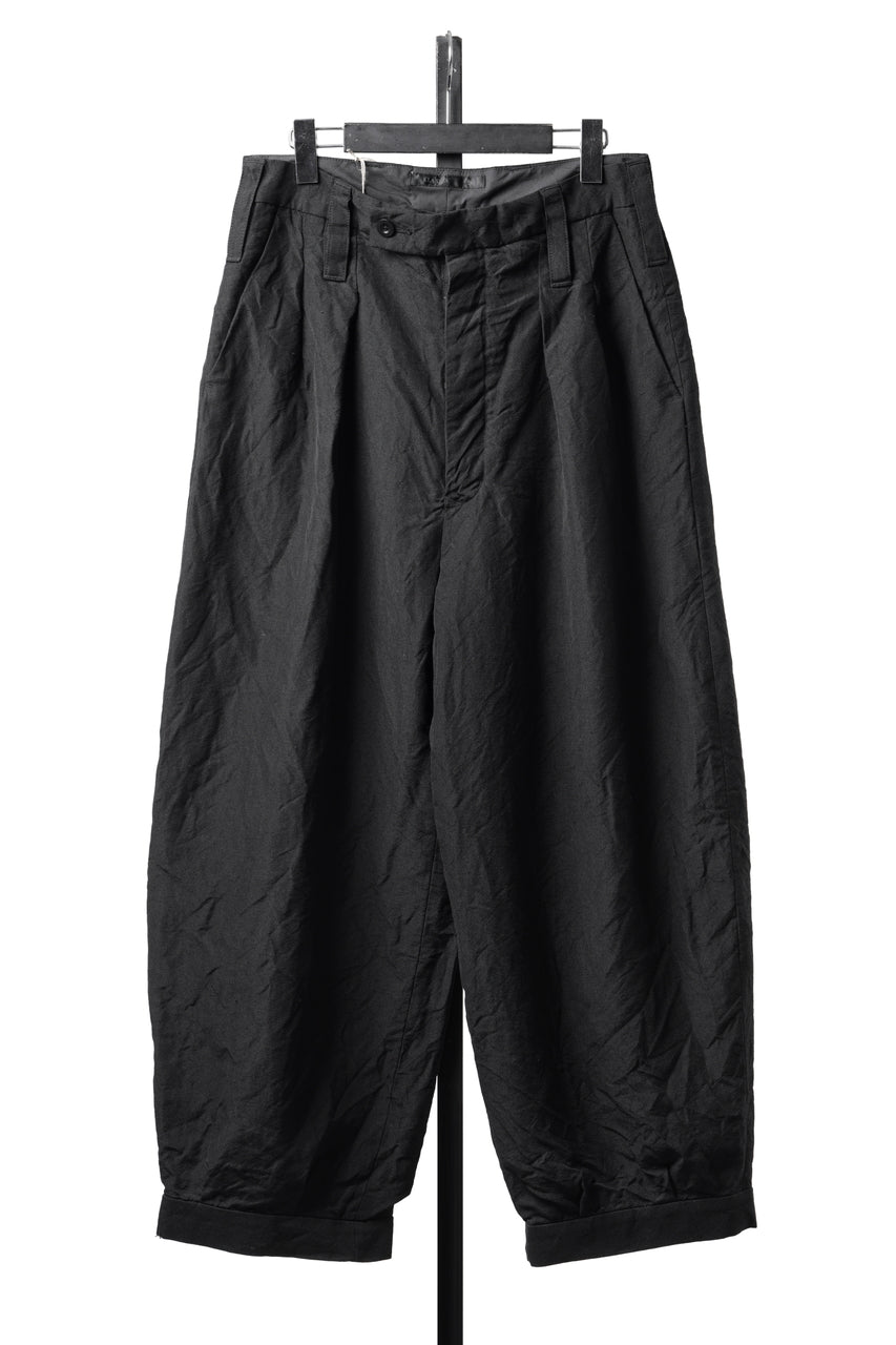 画像をギャラリービューアに読み込む, KLASICA "GL GOSSE-NN" RE DESIGNED BARREL TROUSERS / "NANAKO" WOVEN OXFORD (BLACK)