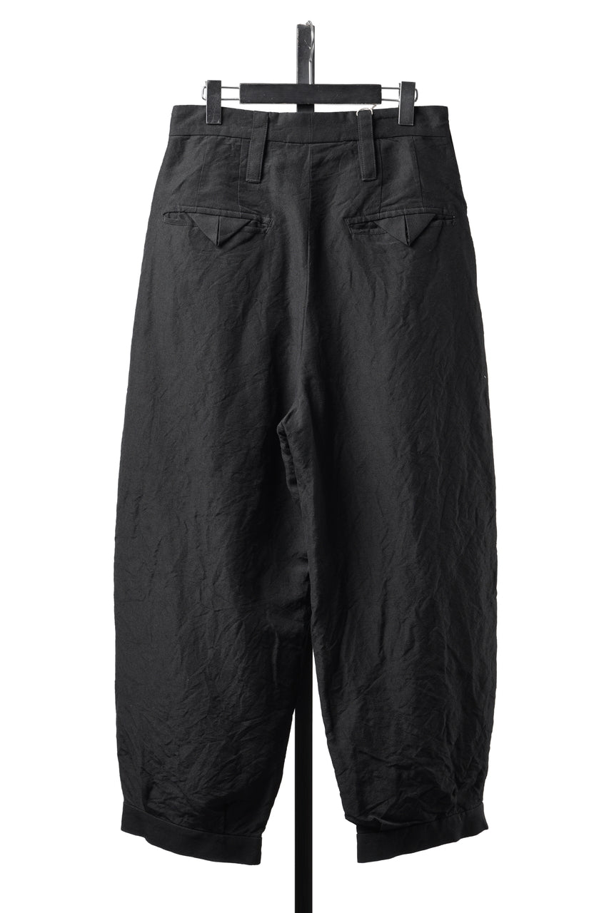 画像をギャラリービューアに読み込む, KLASICA "GL GOSSE-NN" RE DESIGNED BARREL TROUSERS / "NANAKO" WOVEN OXFORD (BLACK)