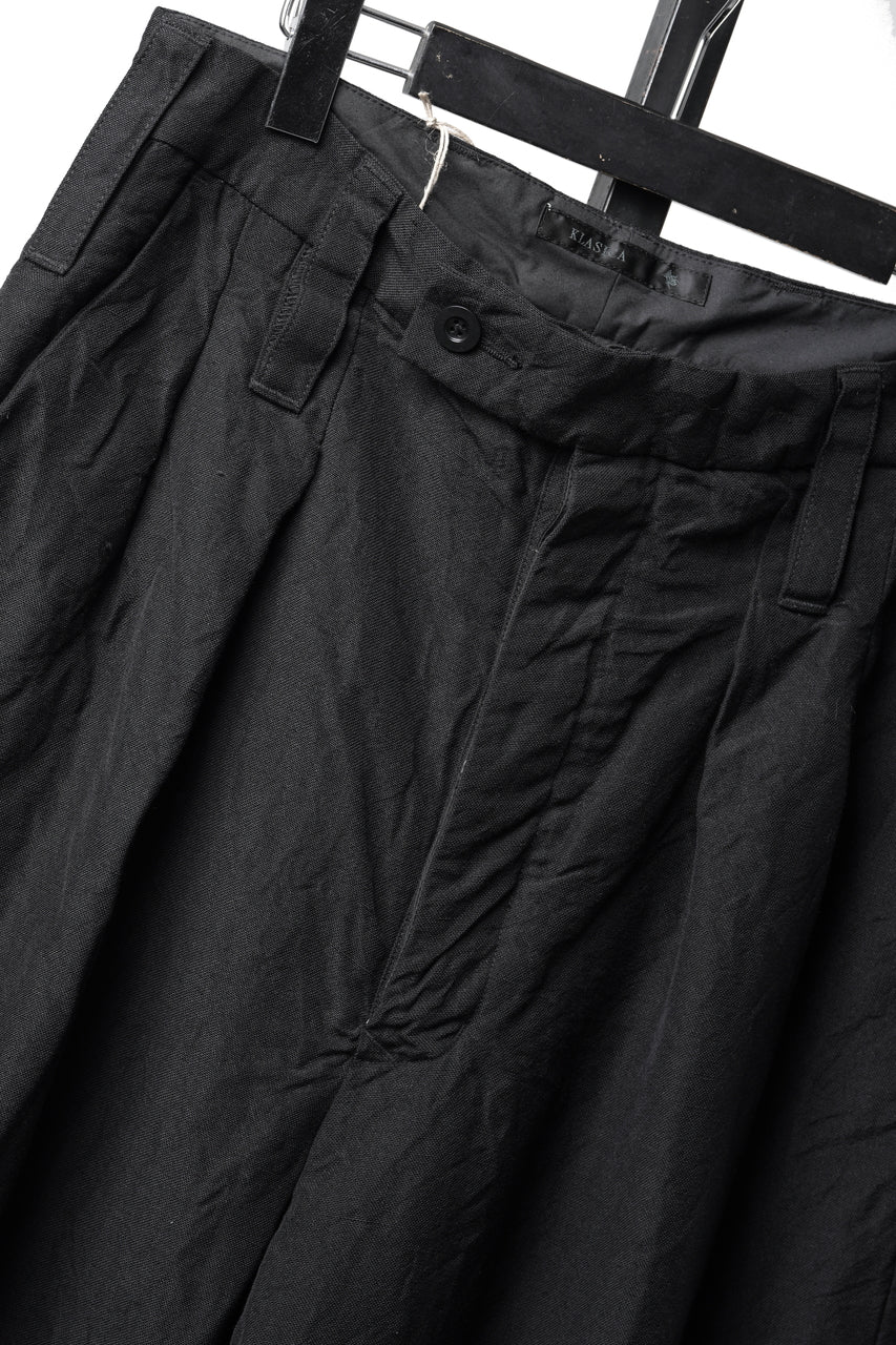画像をギャラリービューアに読み込む, KLASICA "GL GOSSE-NN" RE DESIGNED BARREL TROUSERS / "NANAKO" WOVEN OXFORD (BLACK)