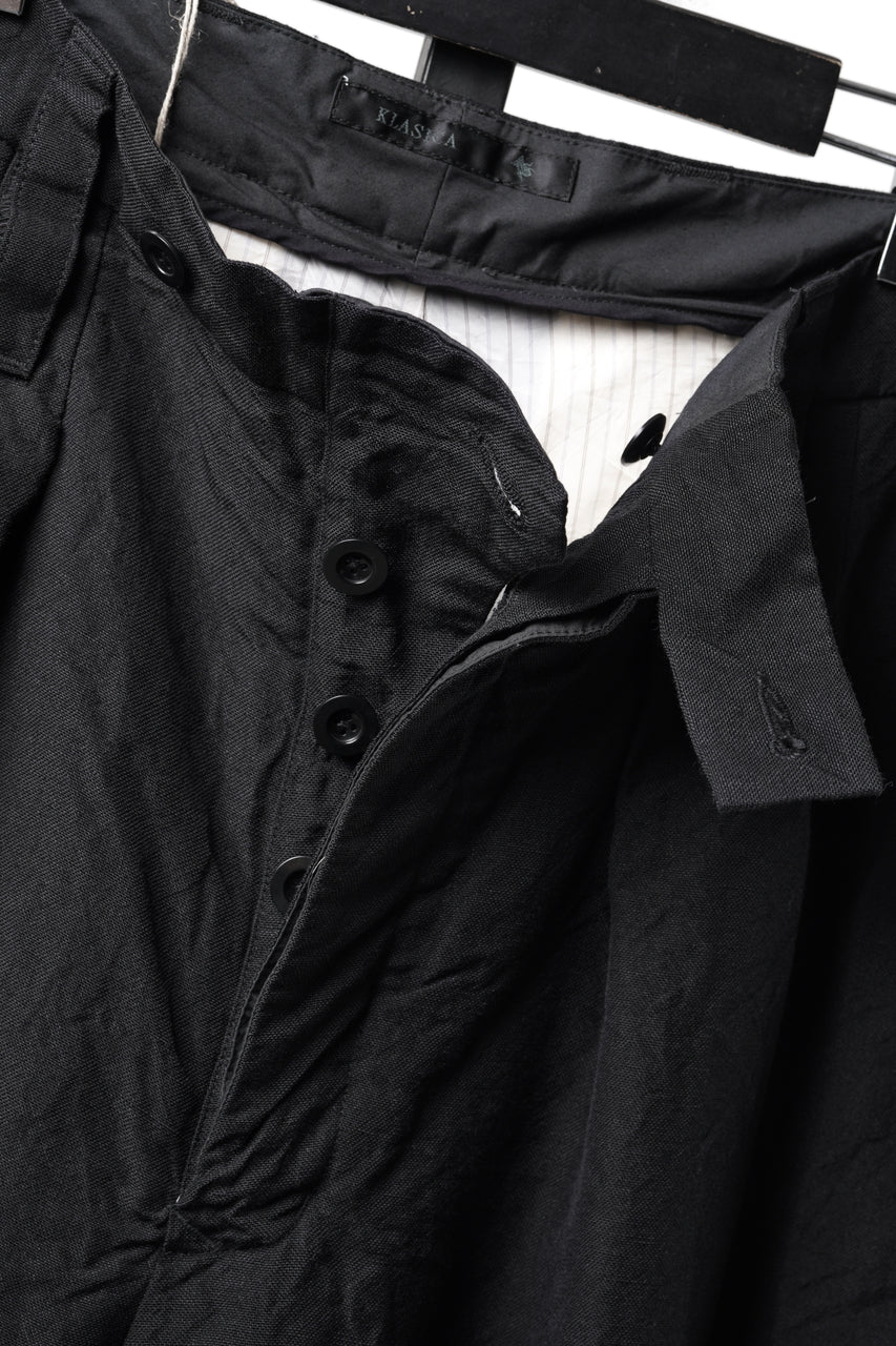画像をギャラリービューアに読み込む, KLASICA "GL GOSSE-NN" RE DESIGNED BARREL TROUSERS / "NANAKO" WOVEN OXFORD (BLACK)