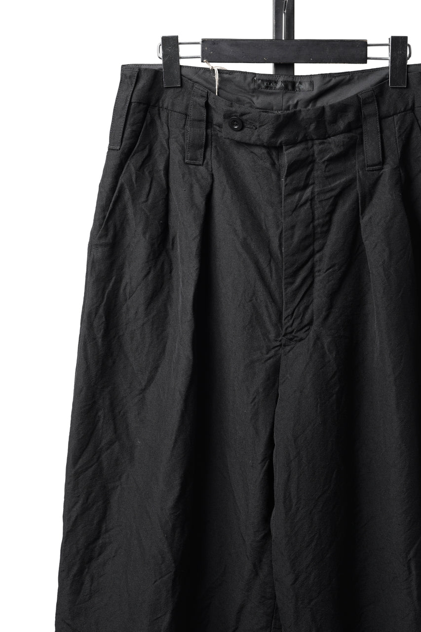 画像をギャラリービューアに読み込む, KLASICA "GL GOSSE-NN" RE DESIGNED BARREL TROUSERS / "NANAKO" WOVEN OXFORD (BLACK)