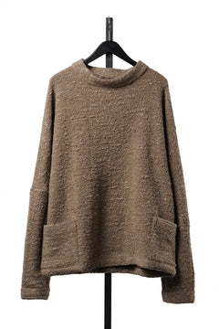 Load image into Gallery viewer, KLASICA "LIM" POCKET MOCK NECK JUMPER / NATURAL COLORED SHEEP NON DYED WOOL JERSEY (MAPLE)
