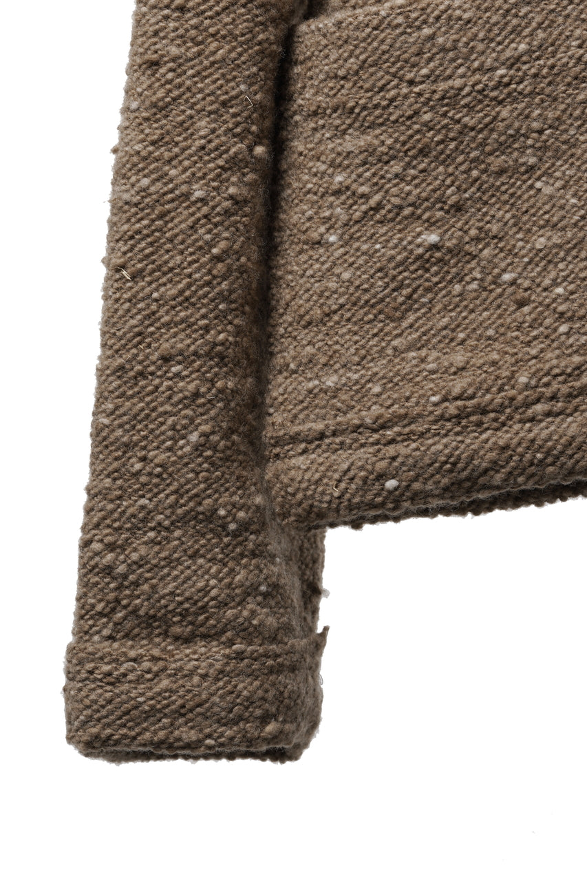 Load image into Gallery viewer, KLASICA "LIM" POCKET MOCK NECK JUMPER / NATURAL COLORED SHEEP NON DYED WOOL JERSEY (MAPLE)