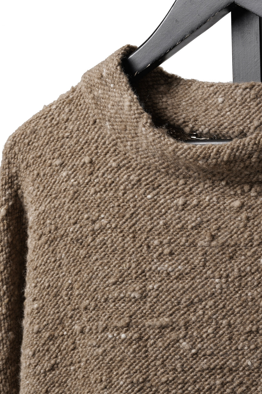 Load image into Gallery viewer, KLASICA "LIM" POCKET MOCK NECK JUMPER / NATURAL COLORED SHEEP NON DYED WOOL JERSEY (MAPLE)