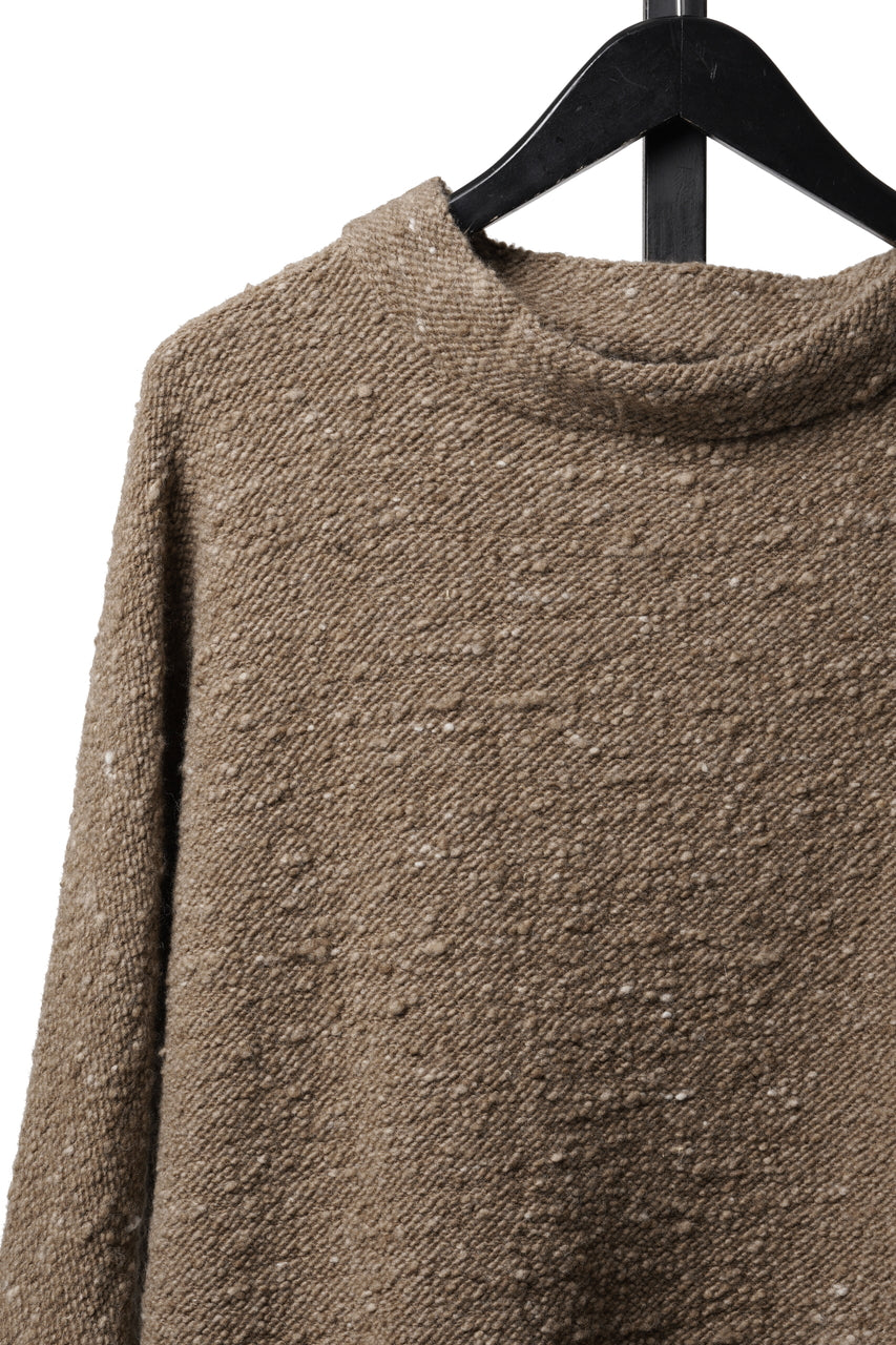 Load image into Gallery viewer, KLASICA "LIM" POCKET MOCK NECK JUMPER / NATURAL COLORED SHEEP NON DYED WOOL JERSEY (MAPLE)