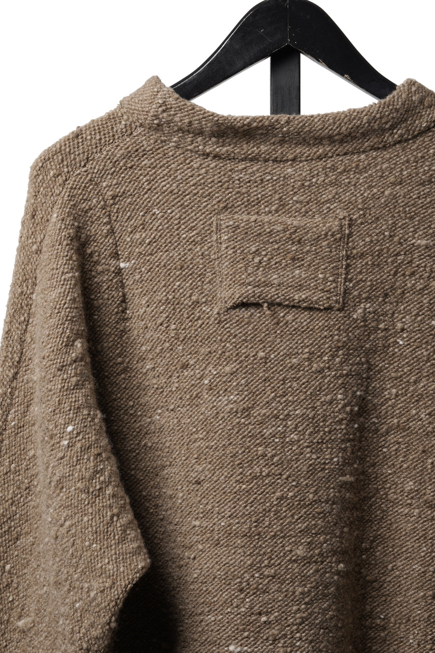 Load image into Gallery viewer, KLASICA "LIM" POCKET MOCK NECK JUMPER / NATURAL COLORED SHEEP NON DYED WOOL JERSEY (MAPLE)