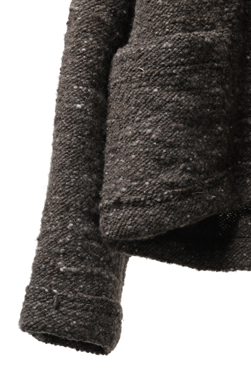 画像をギャラリービューアに読み込む, KLASICA "LIM" POCKET MOCK NECK JUMPER / NATURAL COLORED SHEEP NON DYED WOOL JERSEY (TAUPE)