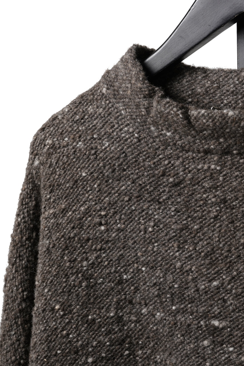 画像をギャラリービューアに読み込む, KLASICA "LIM" POCKET MOCK NECK JUMPER / NATURAL COLORED SHEEP NON DYED WOOL JERSEY (TAUPE)
