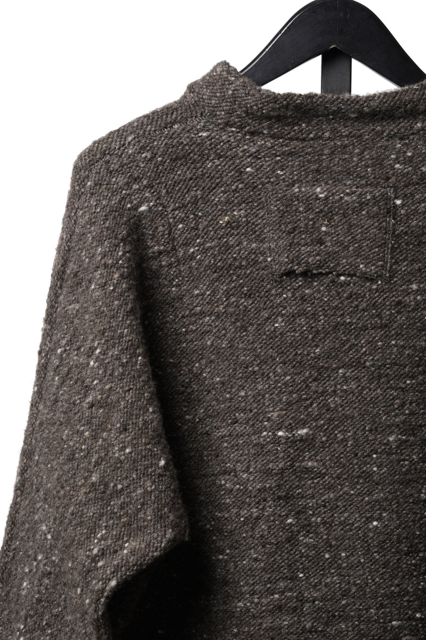 画像をギャラリービューアに読み込む, KLASICA "LIM" POCKET MOCK NECK JUMPER / NATURAL COLORED SHEEP NON DYED WOOL JERSEY (TAUPE)