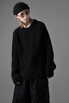 画像をギャラリービューアに読み込む, Ten c RIB SWEATER / MERINO WOOL EXTRA FINE (BLACK)