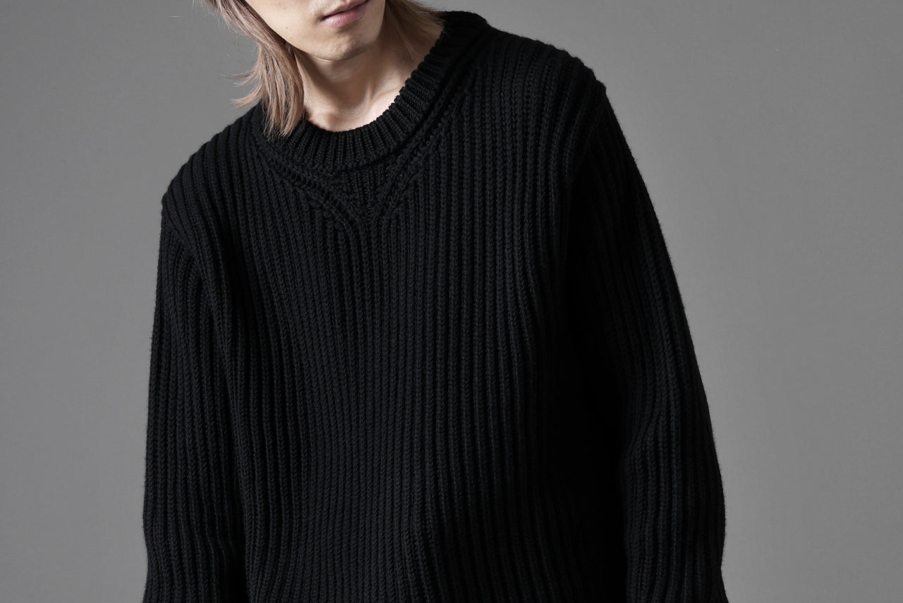 Ten c RIB SWEATER / MERINO WOOL EXTRA FINE (BLACK)