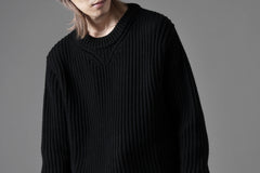 画像をギャラリービューアに読み込む, Ten c RIB SWEATER / MERINO WOOL EXTRA FINE (BLACK)