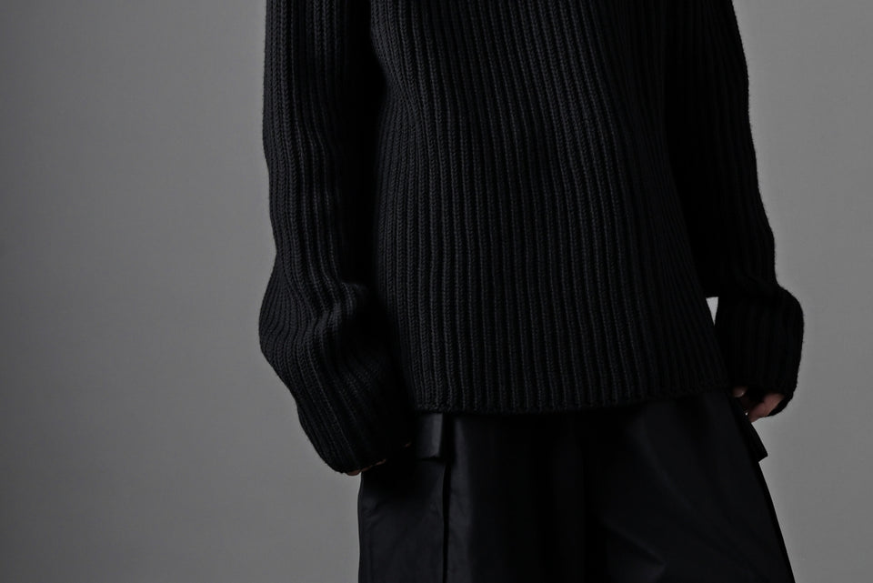 画像をギャラリービューアに読み込む, Ten c RIB SWEATER / MERINO WOOL EXTRA FINE (BLACK)