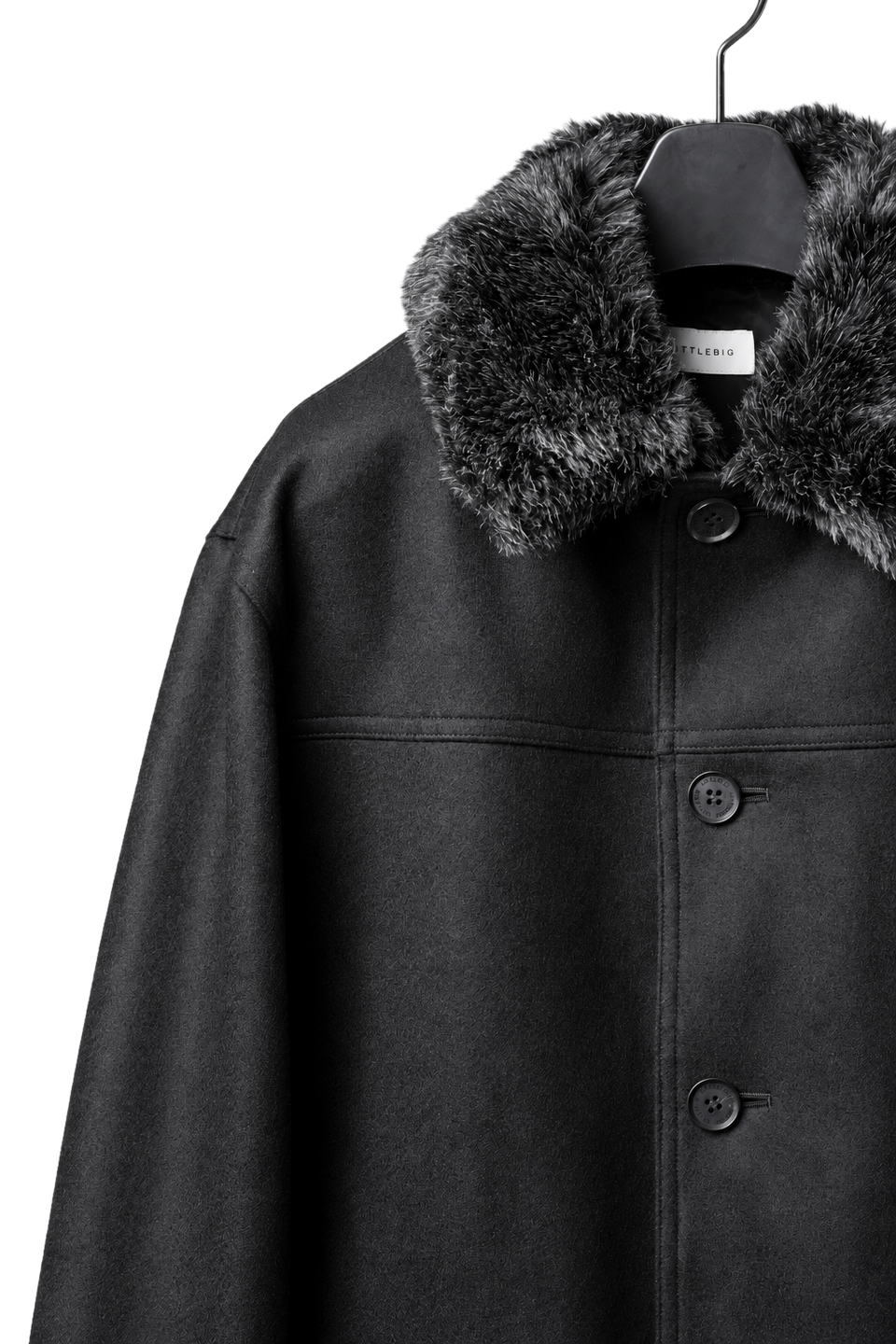 Load image into Gallery viewer, LITTLEBIG Wool Car Coat (BLACK)