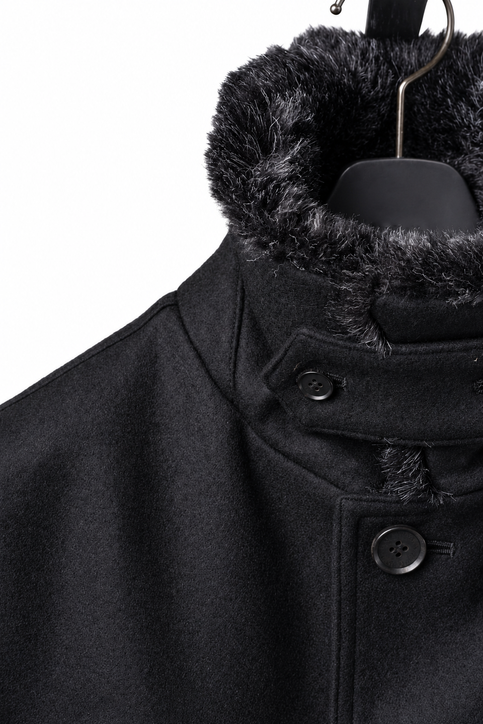Load image into Gallery viewer, LITTLEBIG Wool Car Coat (BLACK)