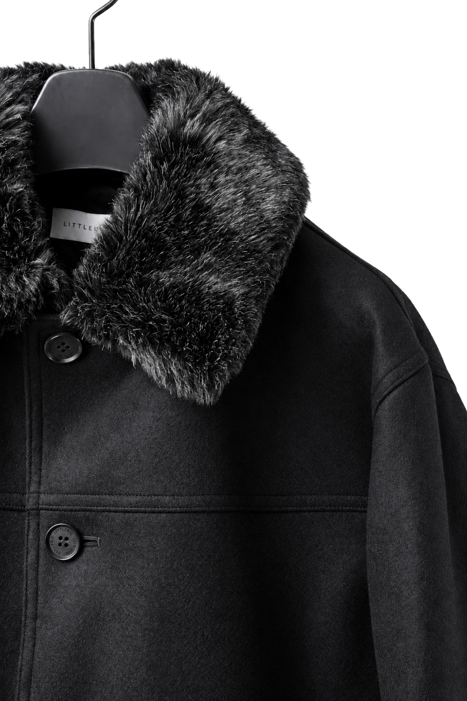Load image into Gallery viewer, LITTLEBIG Wool Car Coat (BLACK)