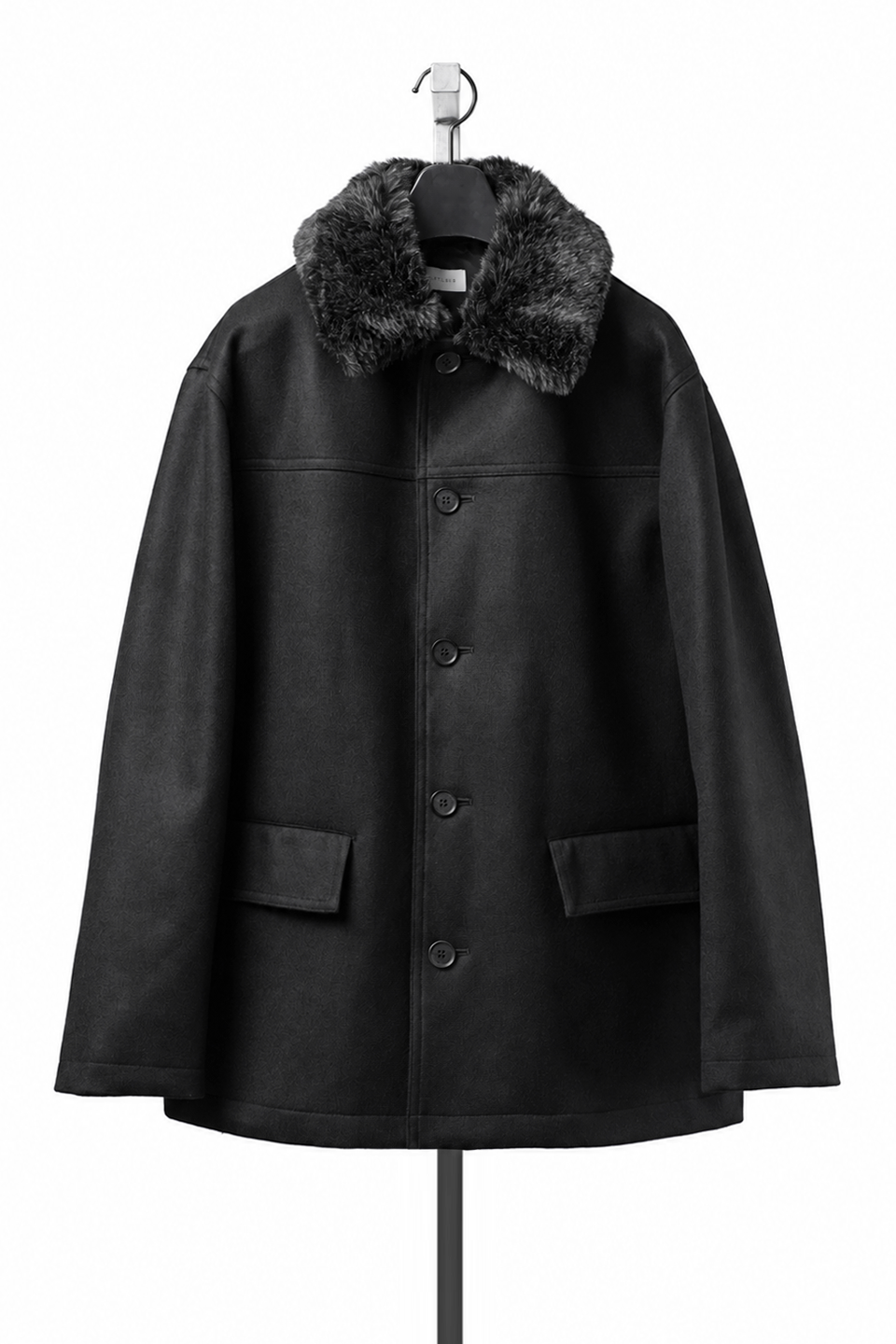 Load image into Gallery viewer, LITTLEBIG Wool Car Coat (BLACK)