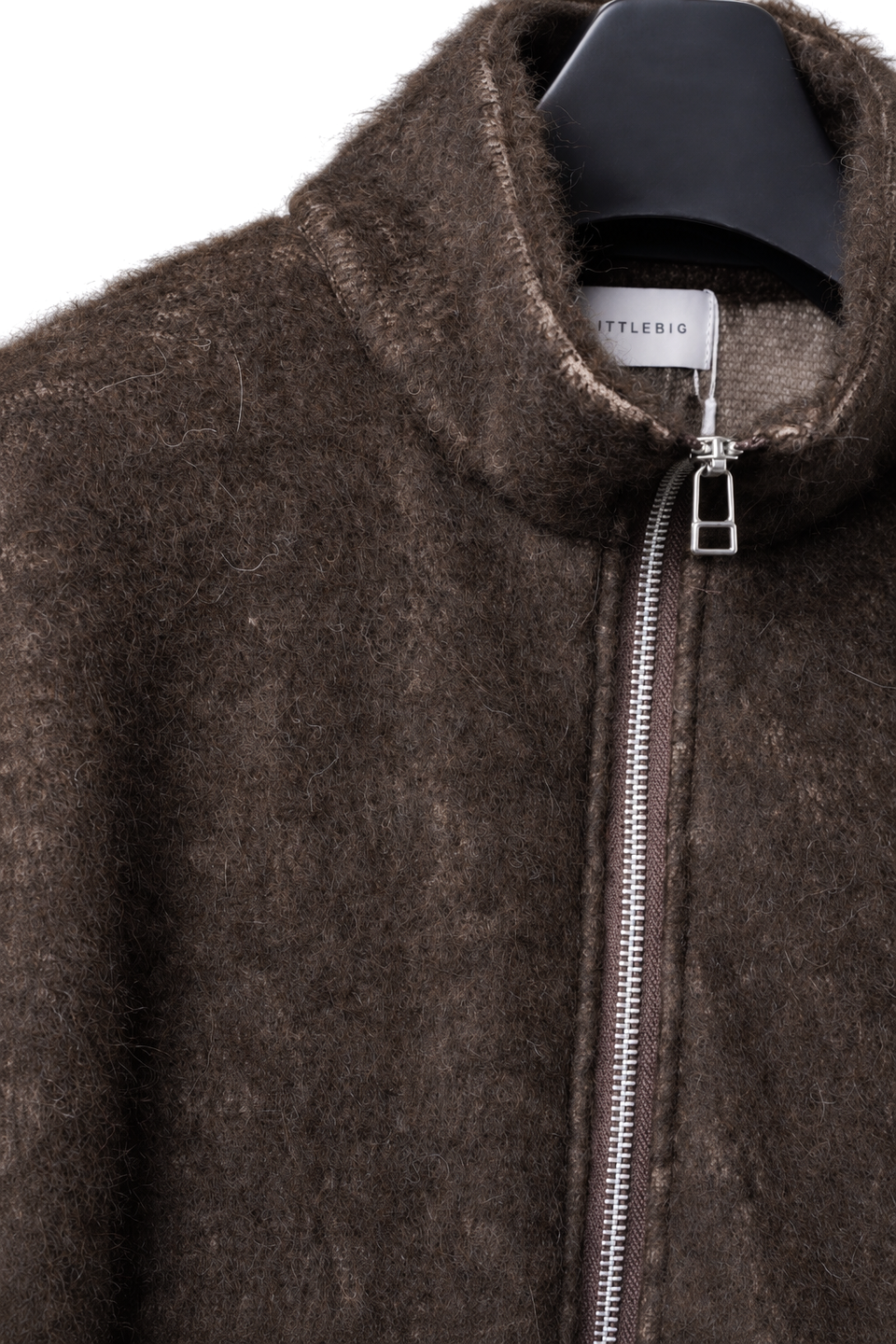 画像をギャラリービューアに読み込む, LITTLEBIG Zip Up Knit Jacket (BROWN)