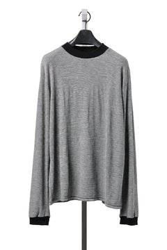 画像をギャラリービューアに読み込む, LITTLEBIG Mock Neck Wool Long T Shirt (BORDER)