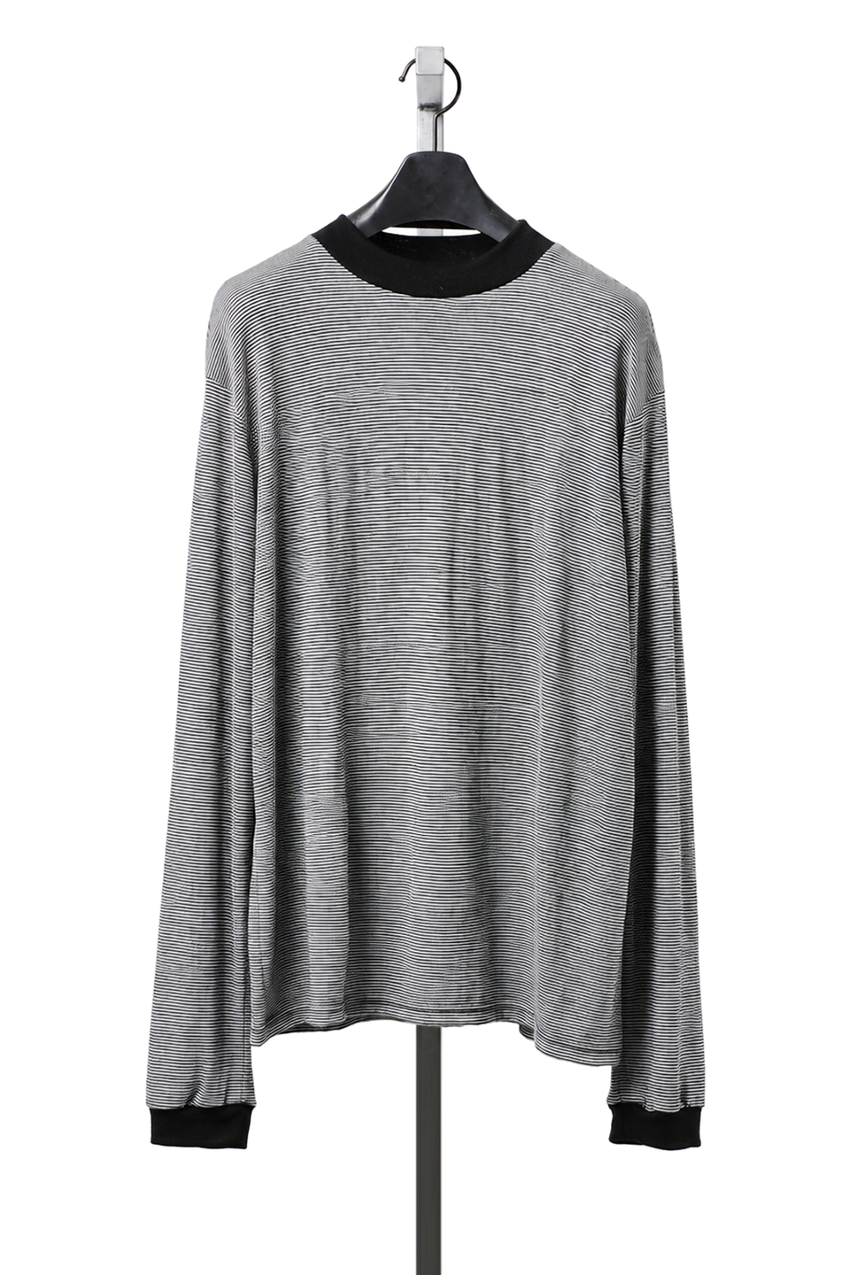 画像をギャラリービューアに読み込む, LITTLEBIG Mock Neck Wool Long T Shirt (BORDER)