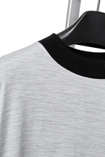 画像をギャラリービューアに読み込む, LITTLEBIG Mock Neck Wool Long T Shirt (GREY/BLACK)